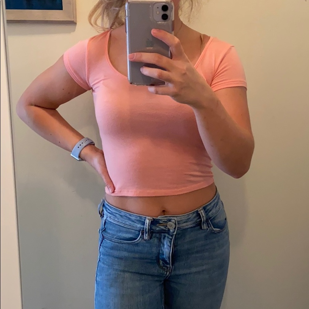 Lightly used pink crop top